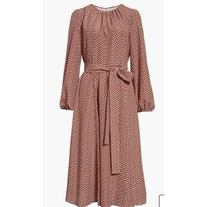 Carolina Herrera New York Ladybug Print Long Sleeve Belted Dress Sz 12 $2690 NWT